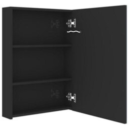Berkfield Stylish Led Bathroom Mirror Cabinet Shining Black 50X13X70 Cm - thumbnail 5