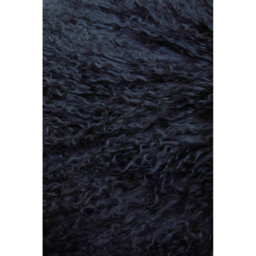 Orsina Black Mongolian Lamb Fur Square Cushion, Luxe Fluffy Textured Throw Pillow With Polyester Reverse - thumbnail 9