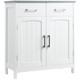 Kleankin Freestanding Bathroom Cabinet With 2 Drawers 2 Doors Adjustable Shelf - thumbnail 2