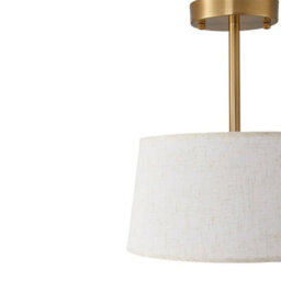 Living And Home Gold Plated 3-Lamp Semi-Ceiling Chandelier With Fabric Lampshade,  For Living Room And Bedroom - thumbnail 5
