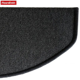 Floordirekt London Pro Self Adhesive Hard Wearing Carpet Stair Tread Mat For Indoor Stairs Semicircular Anthracite 25 X 65 Cm 15 Pack - thumbnail 2