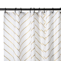 Croydex Hygeine 'n' Clean White Art Deco Shower Curtain (W)180Cm