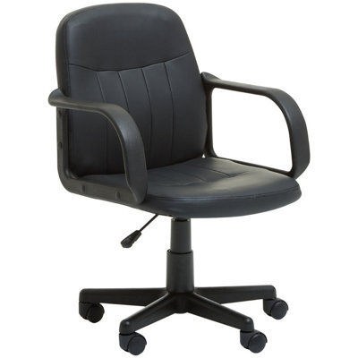 Orsina Comfortable Black Pu Home Office Chair, Ergonomic Work From Home Chair, Movable Ergonomic Chair For Office - image 1