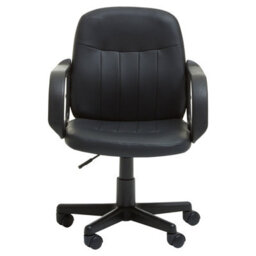 Orsina Comfortable Black Pu Home Office Chair, Ergonomic Work From Home Chair, Movable Ergonomic Chair For Office - thumbnail 2