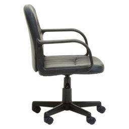 Orsina Comfortable Black Pu Home Office Chair, Ergonomic Work From Home Chair, Movable Ergonomic Chair For Office - thumbnail 3