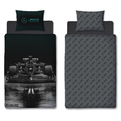 MERCEDES AMG PETRONAS Mercedes Stealth Single Polycotton Duvet Cover And Pillowcase Set - image 1