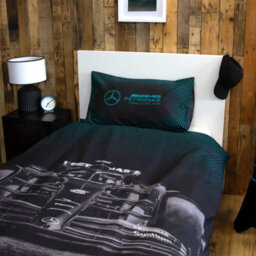 MERCEDES AMG PETRONAS Mercedes Stealth Single Polycotton Duvet Cover And Pillowcase Set - thumbnail 5