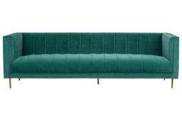 Orsina 3 Seater Green Sofa For Living Room, Green Velvet Upholstered Settee Sofa, Classic Sofa Couch For Patio - thumbnail 3