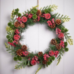 Dibor Traditional Giant Country Hedgerow Front Door Autumn Wreath Winter Spring Wreath 50Cm - thumbnail 2