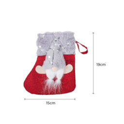 Mini Gonk Christmas Stocking Red And Grey 15Cmx19Cm - thumbnail 2