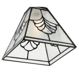 Happy Homewares Traditional Clear Glass Tiffany Pendant Light Shade With Floral Panels - thumbnail 3