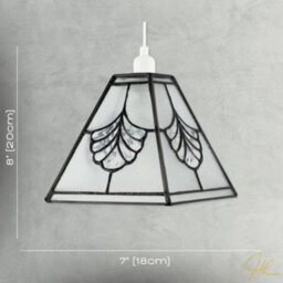 Happy Homewares Traditional Clear Glass Tiffany Pendant Light Shade With Floral Panels - thumbnail 7