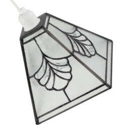 Happy Homewares Traditional Clear Glass Tiffany Pendant Light Shade With Floral Panels - thumbnail 8