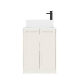 Royal Bathrooms Royal Bathroom Elmore 600mm Classic White Freestanding Bathroom Vanity Unit 2 Door Plain White Worktop With Peak Basin - thumbnail 7