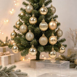 Amorly 36Pack Champagne Gold Christmas Ball Ornaments,4Cm Small Shatter Resistant Plastic Hanging Baubles,home&christmas Tree Decorations - thumbnail 4