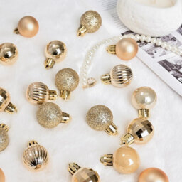 Amorly 36Pack Champagne Gold Christmas Ball Ornaments,4Cm Small Shatter Resistant Plastic Hanging Baubles,home&christmas Tree Decorations - thumbnail 3