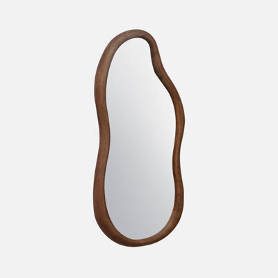 Sweeek. Wooden Mirror Austin Walnut 92X3X48 Cm - image 1