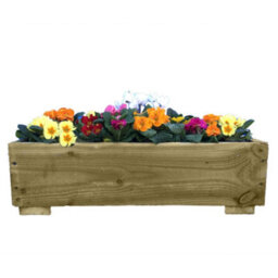 Ruby UK Ruby Handmade Rustic Wooden Planter Sawn Timber Garden Plant Box 1.2M Long X 0.4M Wide X 5 Boards High