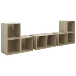 Berkfield 6 Piece Tv Cabinet Set Sonoma Oak Engineered Wood - thumbnail 2