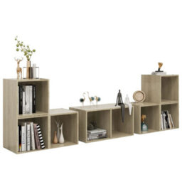 Berkfield 6 Piece Tv Cabinet Set Sonoma Oak Engineered Wood - thumbnail 3
