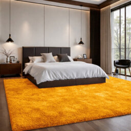 Aspire Homeware Non-Slip Ochre Shaggy Rug Soft Fluffy Washable, Living Area And Dining Room Rug, (L)290Cm X (W)200Cm - thumbnail 6