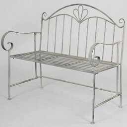 Glamhaus Garden Bench Seat Patio Furniture - Foldable Design - Shabby Chic Handmade - Cement Grey(Trentino) - thumbnail 6