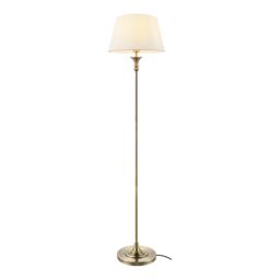 GoodHome Seekonk Satin Cream Antique Brass Effect Led Floor Lamp - thumbnail 2