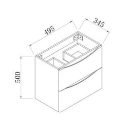 AVER-GROWTH 500mm Vanity Unit With Basin Gloss White Resin Sink Bathroom Wall Mounted Storage Cabinet Soft Close Hinges 2 Drawers Wall Hung - thumbnail 7
