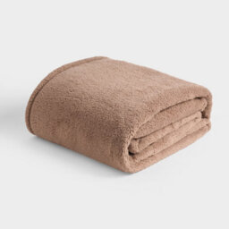 Ohs Large Teddy Fleece Throw Blanket, Mocha - 200 X 240Cm - thumbnail 3
