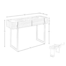 Angel Cerda Elegant Rectangular Console Table With Porcelain Marble Top And Walnut Finish - thumbnail 7