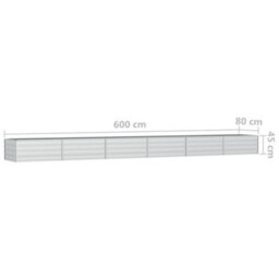 Berkfield Garden Raised Bed 600X80X45 Cm Galvanized Steel Silver - thumbnail 7
