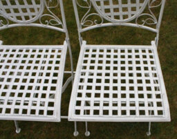 2 X Maribelle Folding Square Outdoor Garden Patio Chair White Floral Furniture - thumbnail 3