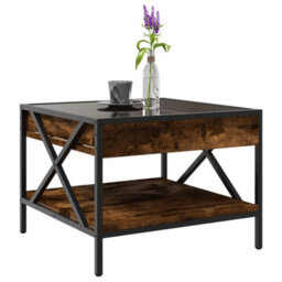 Walplus Coffee Table With Infinity Led Smoked Oak 50X50X38 Cm - thumbnail 5
