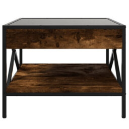 Walplus Coffee Table With Infinity Led Smoked Oak 50X50X38 Cm - thumbnail 6