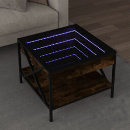 Walplus Coffee Table With Infinity Led Smoked Oak 50X50X38 Cm - thumbnail 1
