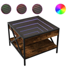 Walplus Coffee Table With Infinity Led Smoked Oak 50X50X38 Cm - thumbnail 2