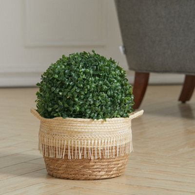 Living And Home Green Plastic Artificial Eucalyptus Decorative Plant Ball Dia 28Cm - image 1