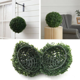 Living And Home Green Plastic Artificial Eucalyptus Decorative Plant Ball Dia 28Cm - thumbnail 3
