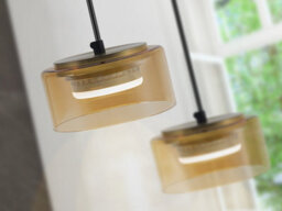 Luminosa Lighting Luminosa Olaia Slim Pendant Ceiling Light Black, Amber 1Xgx53 3000K 660Lm - Uk Stock - thumbnail 3