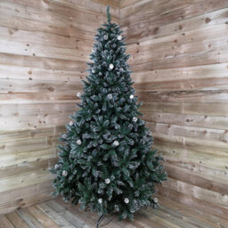 Samuel Alexander 8Ft (2.4M) Tall Rocky Mountain Pine Christmas Tree With 1769 Snow Tipped Branches & Pinecones - thumbnail 8
