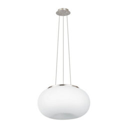 Elegant Satin Nickel Pendant Ceiling Light With White Opal Glass Shade - thumbnail 1