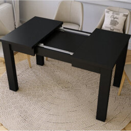 Heze Furniture Fonte 85 Modern Extending Dining Table - Black Matt - thumbnail 4