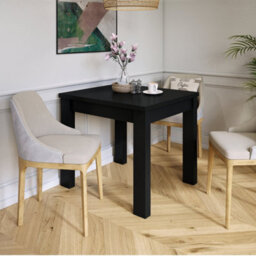 Heze Furniture Fonte 85 Modern Extending Dining Table - Black Matt - thumbnail 1