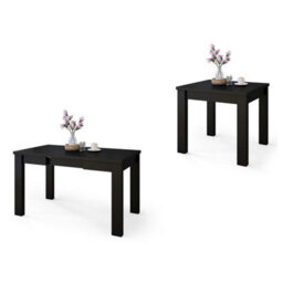 Heze Furniture Fonte 85 Modern Extending Dining Table - Black Matt - thumbnail 8