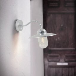 Nordlux Luxe Outdoor Galvanized Steel Wall Light Coastal/marine Safe Silver,mains