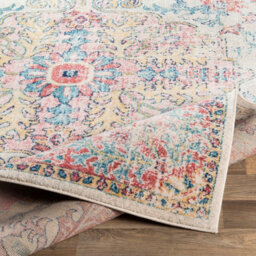Livabliss Murat-Vintage Red Yellow Blue Traditional Boho Living Dining Bedroom Rug 200 X 275 Cm Easy Care, Non Shedding - thumbnail 4