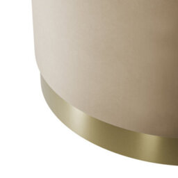 Wyld Haus Kalua Large Beige Velvet Stool With Brushed Gold Base - thumbnail 3