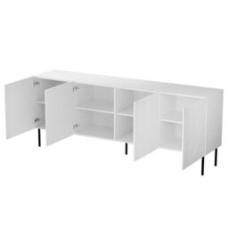 Jungle 190 Oak Wotan Chest Of Drawers Modern Design With Black Metal Legs - thumbnail 2