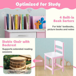 Gainoom Kids Study Desk & Chair Set Writing Table & Chair Set For 3+ Years Old Boys And Girls - thumbnail 7