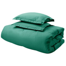 Beliani Duvet Cover Set Parkrose 220 X 240 Cm Sateen Cotton Green - thumbnail 5